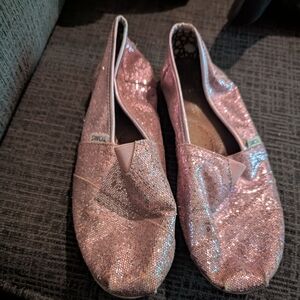 Toms Pink Sparkle Women's Shoes Size 9